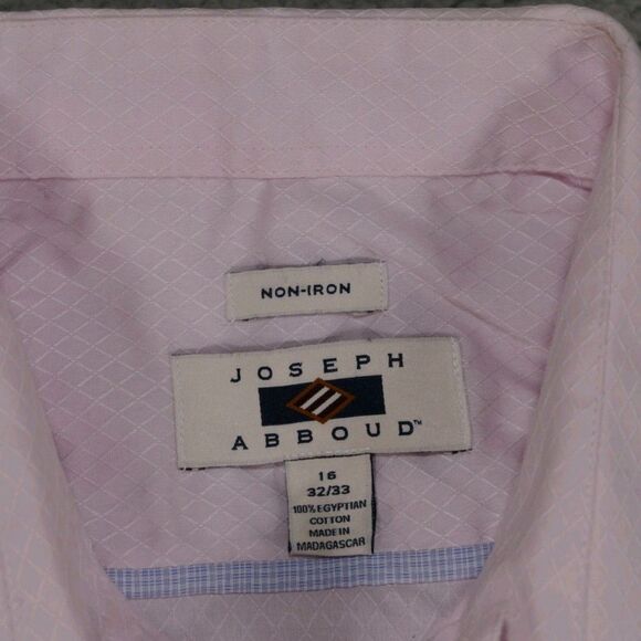 Joseph Abboud Shirt Mens 16 - 32/33 Pink Button Up Long Sleeve Egyptian - Picture 8 of 15